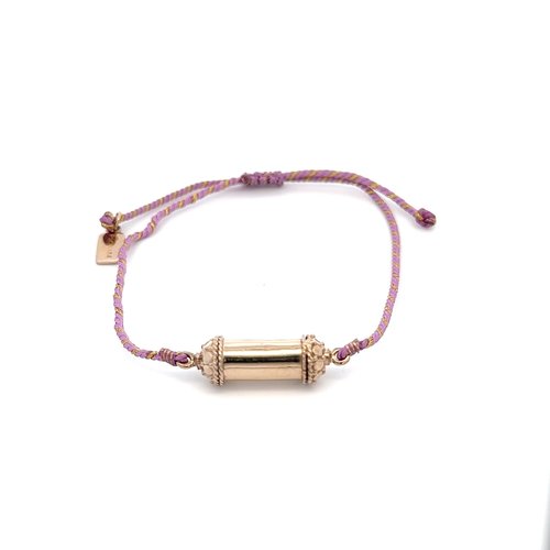 Bus luck charm lila goldplated