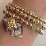 Photo charm square covered goldplated Photo charm square covered goldplated