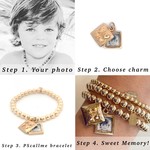 Photo charm square covered goldplated Photo charm square covered goldplated