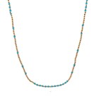 Necklace 2mm blue light gold coloured