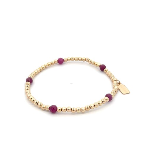 Dot 5 small fuchsia gold coloured