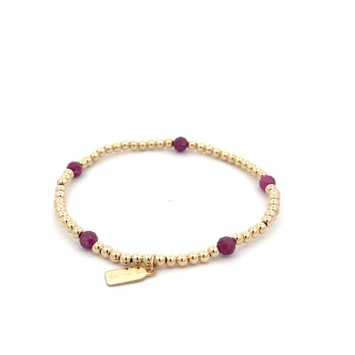 Dot 5 small fuchsia gold coloured