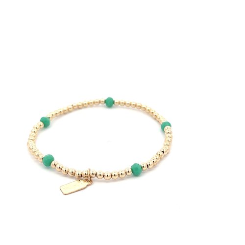 Dot 5 small sea green gold coloured