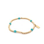 Dot 5 small turquoise gold coloured