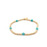 Dot 5 small turquoise gold coloured