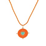 Necklace heart pointer orange goldplated Necklace heart pointer orange goldplated