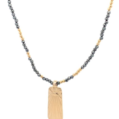 Necklace horizon grey goldplated