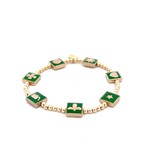 Square 7 green gold coloured