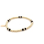 Rondel 5 black 4mm gold coloured