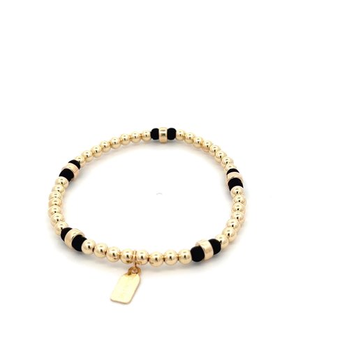 Rondel 5 black 4mm gold coloured