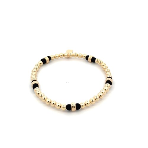 Rondel 5 black 4mm gold coloured