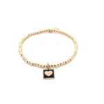 Square hang heart black gold coloured Square hang heart black gold coloured