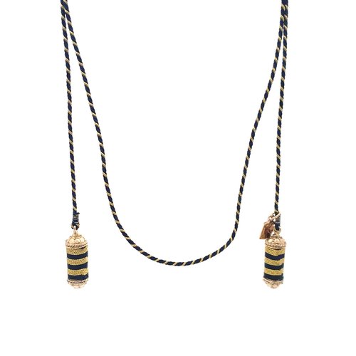 Necklace bus luck charm multi black goldplated