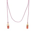 Necklace bus luck charm multi lila goldplated