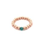 Ring green rose-gold coloured
