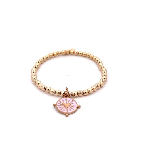 Pointer heart pink light gold coloured