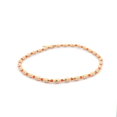 Anklet oval small orange gold coloured