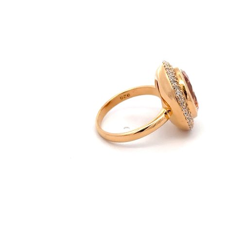 Ring round cc brown goldplated