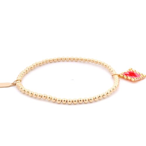 Square love heart pink red gold coloured