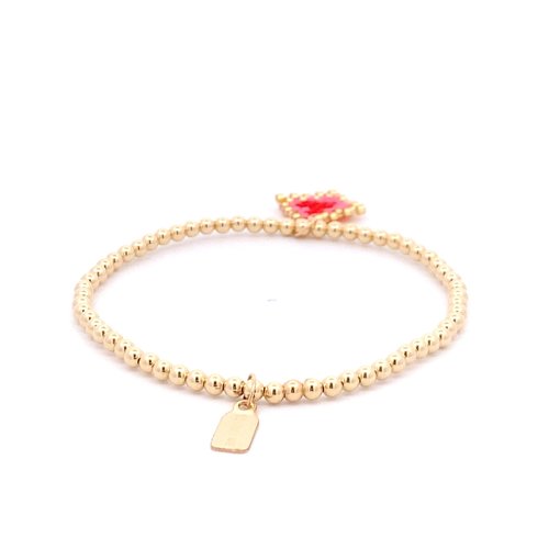 Square love heart pink red gold coloured