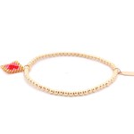 Square love heart pink red gold coloured