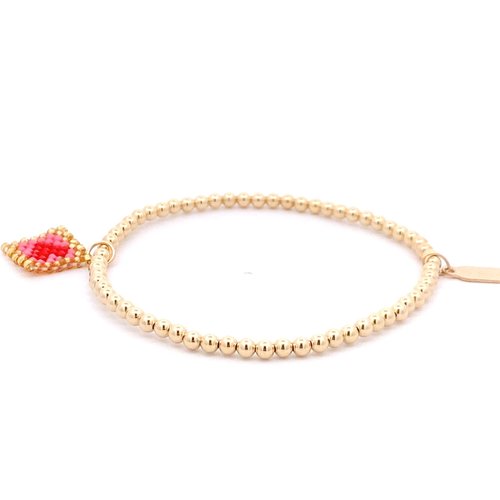 Square love heart pink red gold coloured