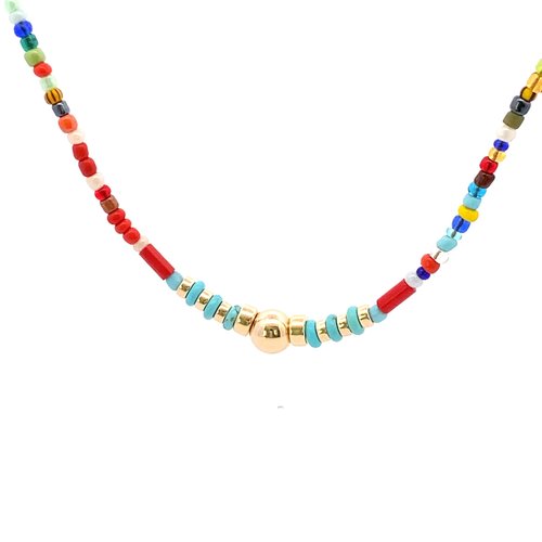 Necklace dot one 10mm multi gold coloured