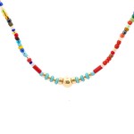 Necklace dot one 10mm multi gold coloured