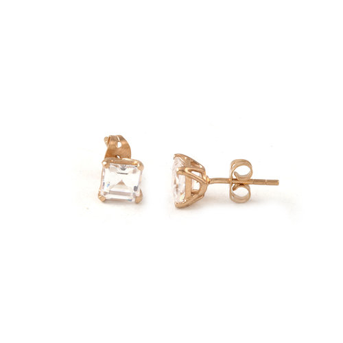 Earrings stone small cc goldplated