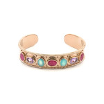 Bangle open multi mix goldplated