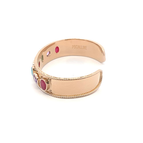 Bangle open multi mix goldplated