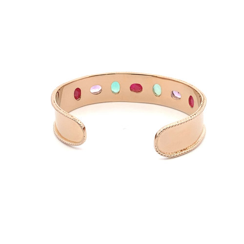 Bangle open multi mix goldplated