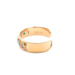 Bangle open multi green blue goldplated