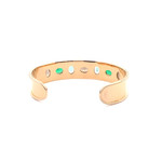 Bangle open multi green blue goldplated