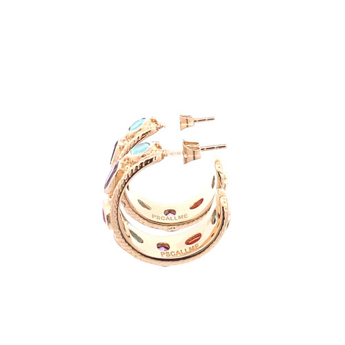 Earrings open multi mix goldplated