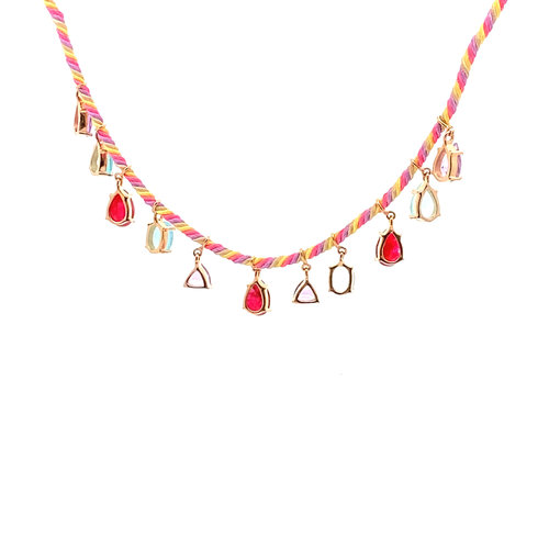 Necklace charms multi goldplated