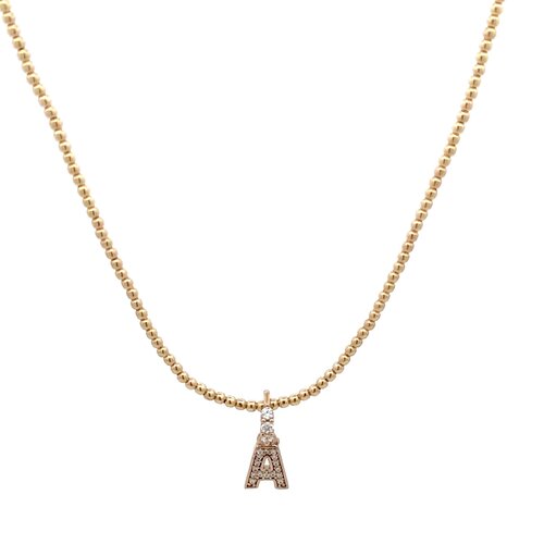 Necklace letter cc small hang gold coloured