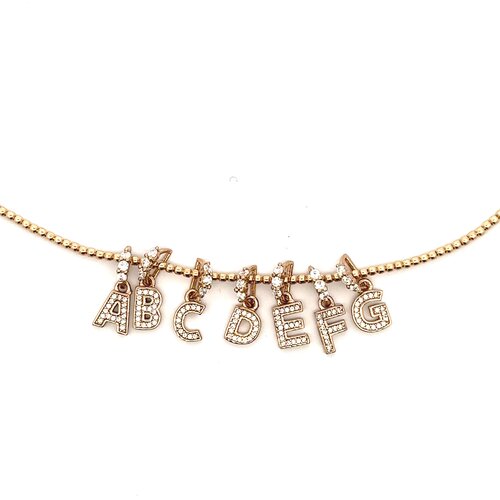 Necklace letter cc small hang gold coloured