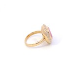 Ring round cc pink goldplated