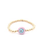 Lucky eye round pink light gold coloured