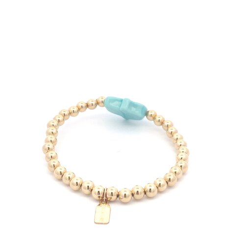 Hamsa hand turquoise gold coloured