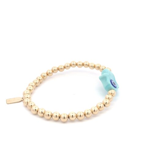 Hamsa hand turquoise gold coloured