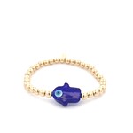 Hamsa hand cobalt gold coloured