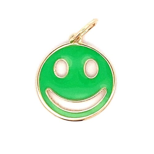 Smiley charm color goldplated