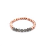 Chance 6mm grey light rose-gold coloured