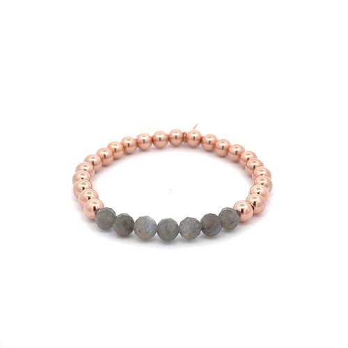 Chance 6mm grey light rose-gold coloured