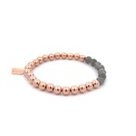 Chance 6mm grey light rose-gold coloured