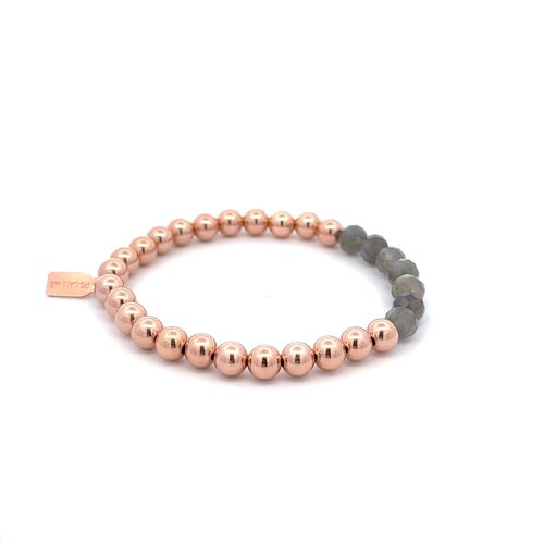 Chance 6mm grey light rose-gold coloured