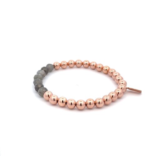 Chance 6mm grey light rose-gold coloured