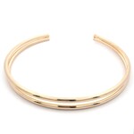 Necklace open bangle double goldplated